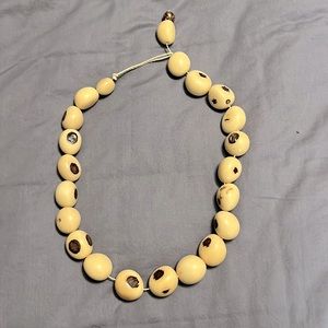Large cream/brown bead necklace
